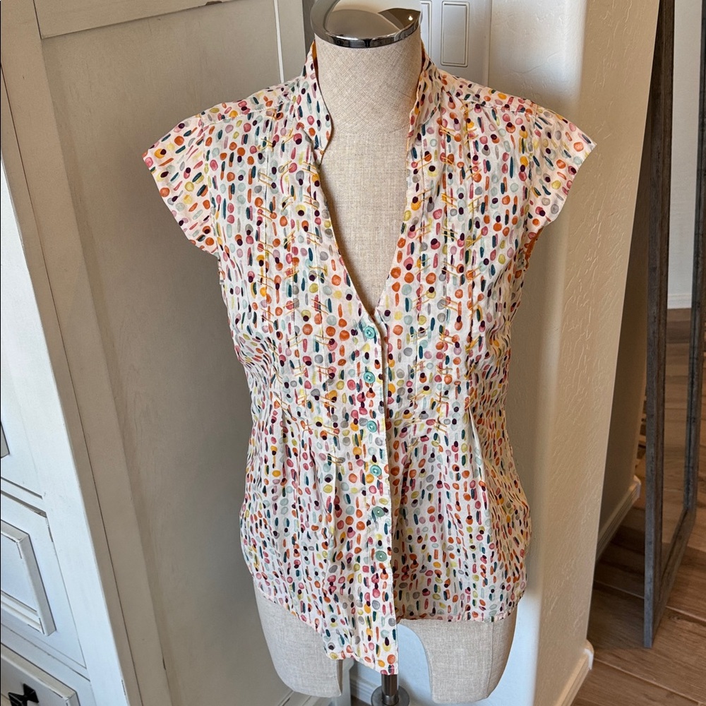 Anthropologie Taikonku 6 circle print shirt top